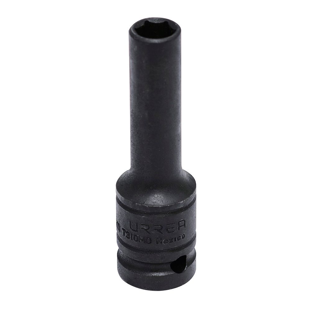 Dado de impacto largo pared delgada cuadro de 1/2", 6 puntas, métrico, 10 mm Urrea