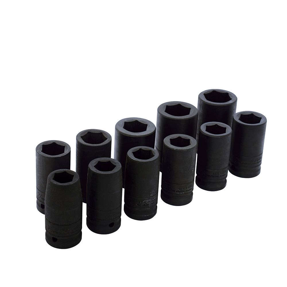 Juego de dados largos de impacto cuadro de 3/4", 6 puntas, métricos, 11 piezas Urrea