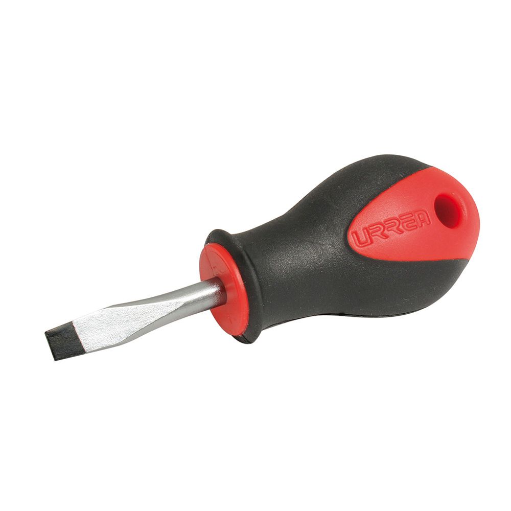 Destornillador con mango bimaterial, punta plana tipo trompo barra redonda 1/4" x 1-1/2" Urrea