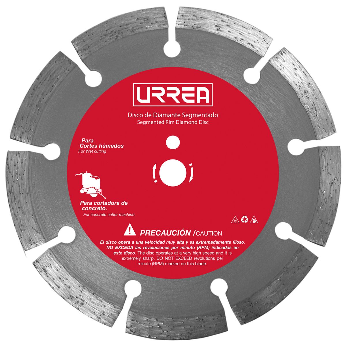 Disco de diamante segmentado, 20" Urrea
