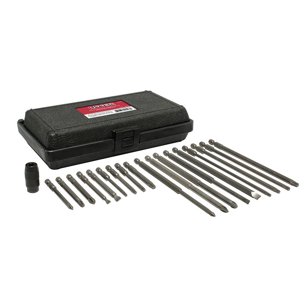 Juego de puntas de poder y adaptador rápido cuadro de 1/4" Quick release, 19 piezas Urrea