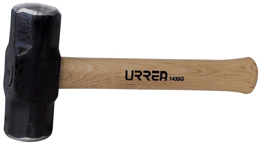 Marro octagonal cabeza maquinada con mango de hickory Americano de 12", 3 lb Urrea