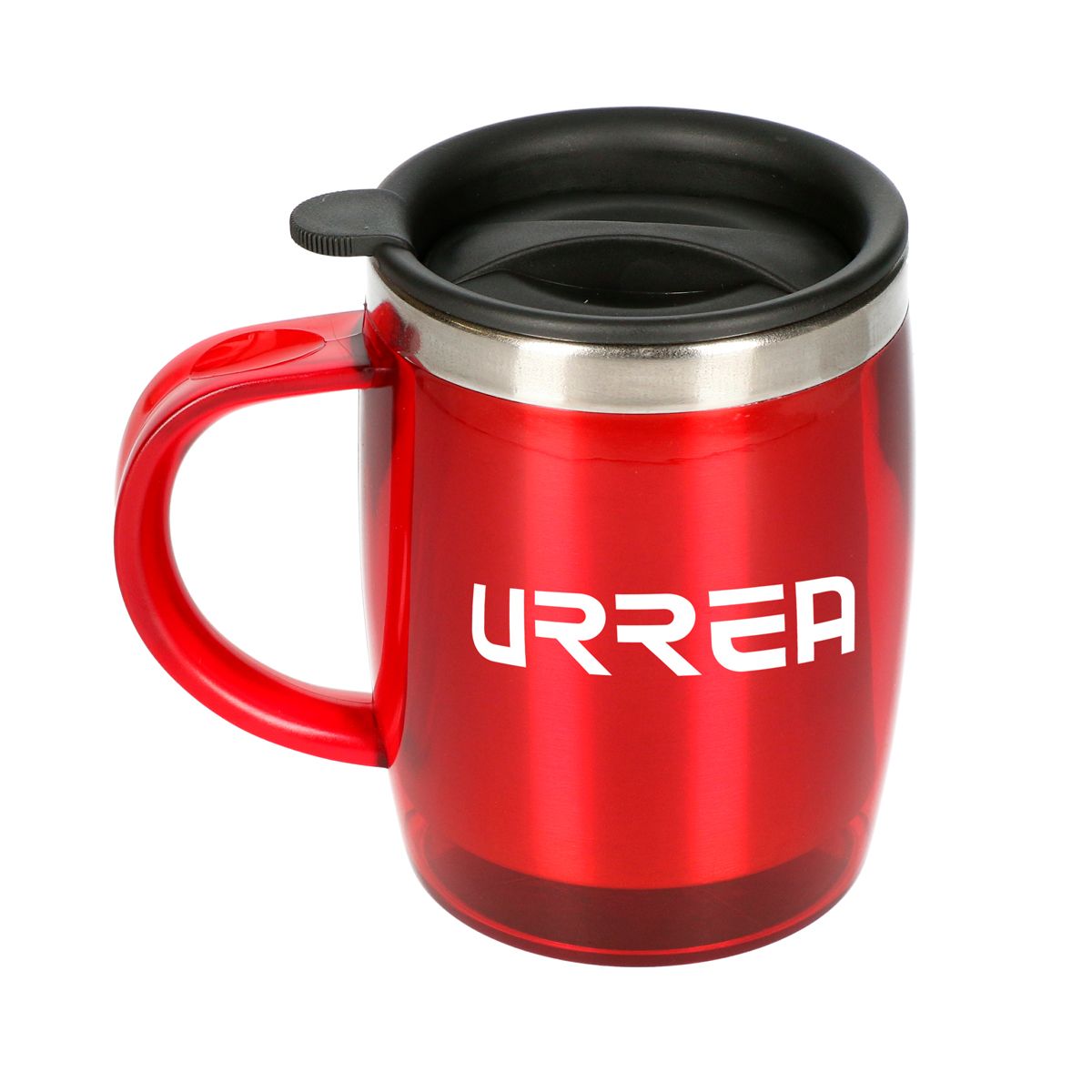 Taza térmica color rojo fabricada de aluminio Urrea
