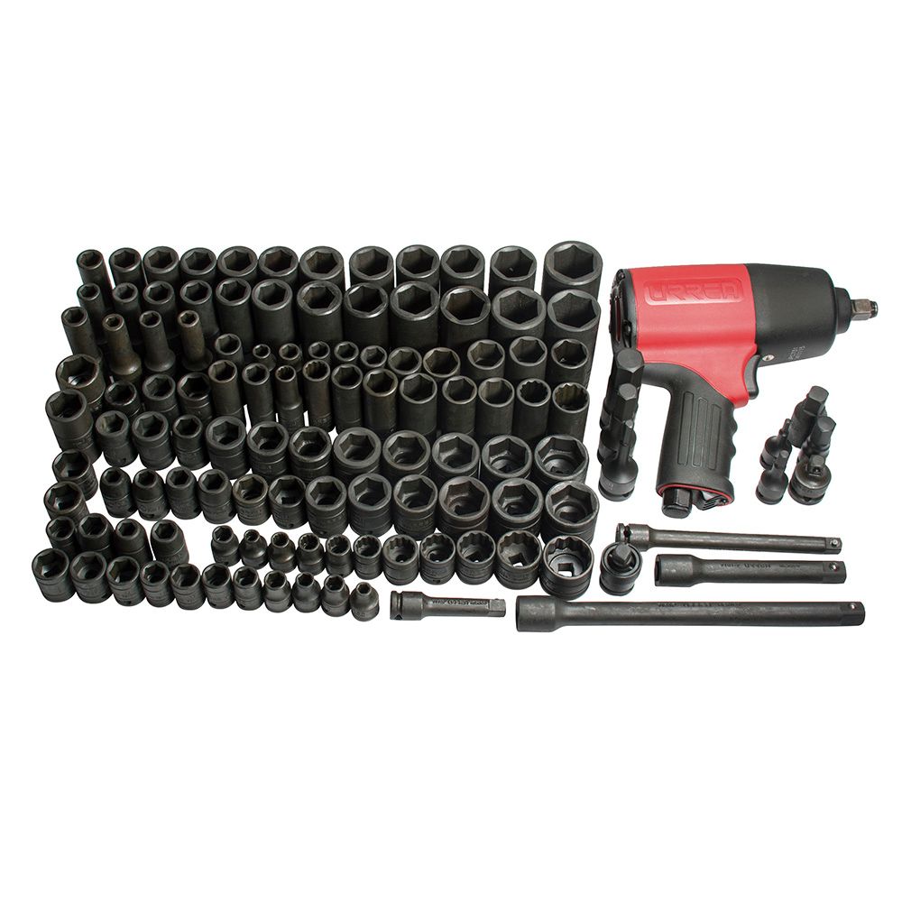 Juego intermedio industrial combinado 120 piezas de impacto, sin gabinete Urrea