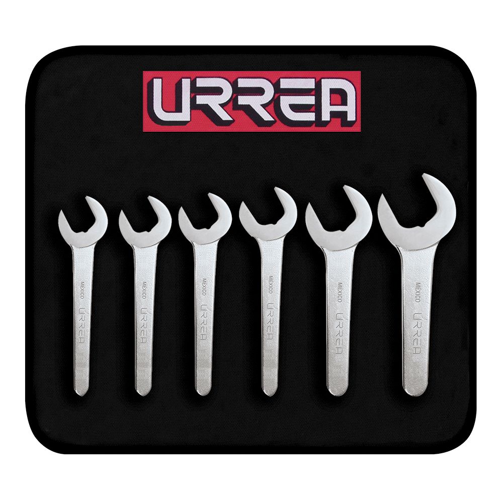 Juego de llaves de servicio satinadas métricas, 6 piezas Urrea