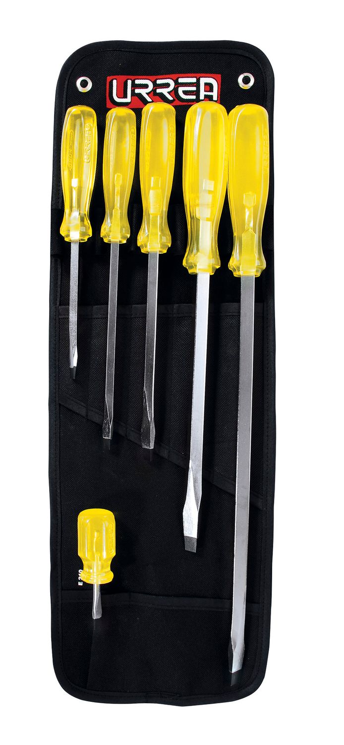 Juego de destornilladores con mango ámbar combinados, 6 piezas Urrea
