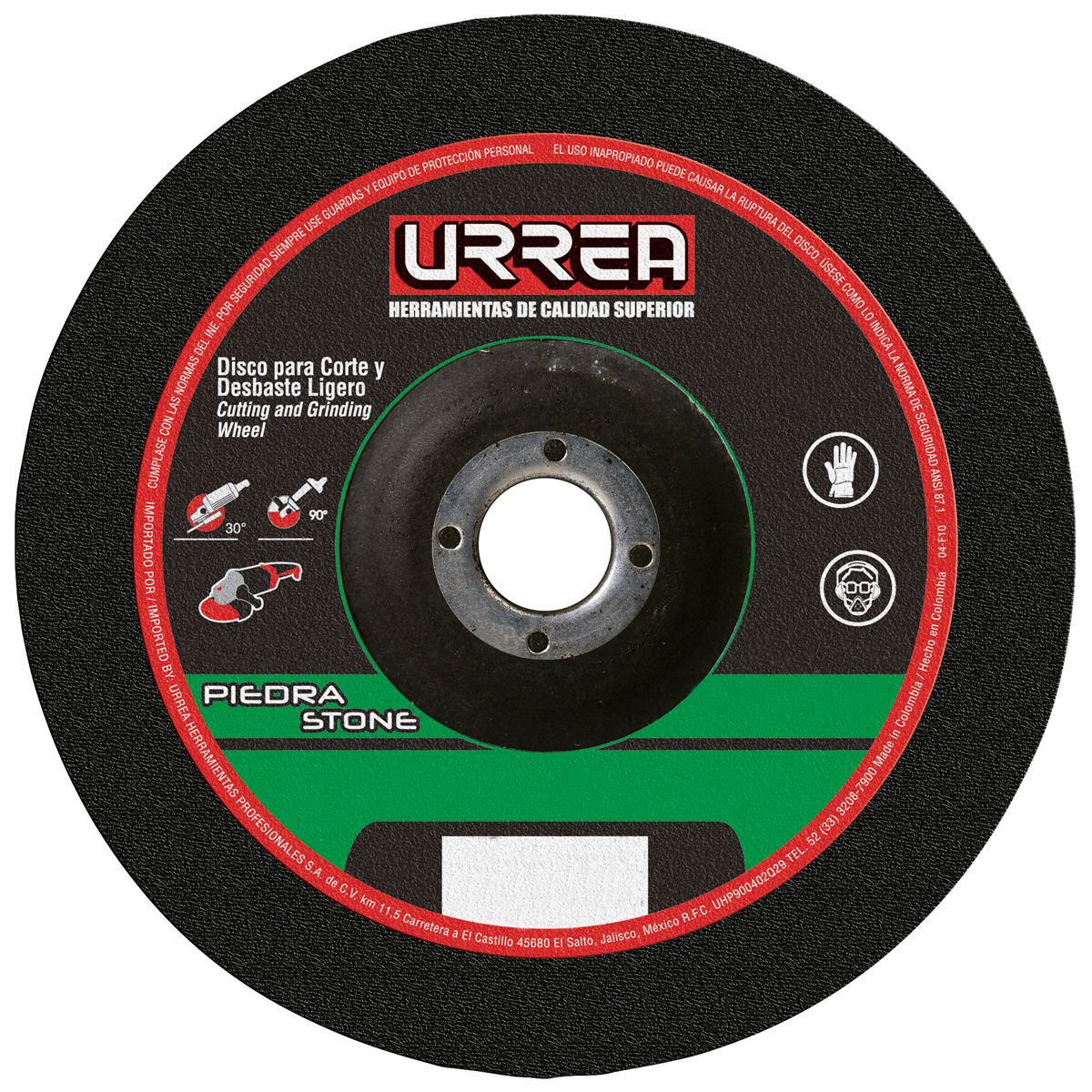 Disco abrasivo tipo 27 para piedra 9" x 1/8" Urrea