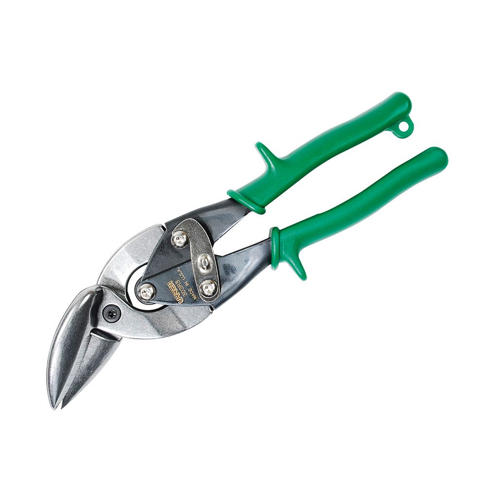 Tijera con mango rubber grip para hojalatero tipo aviación acodada 15° derecha, 10" Urrea