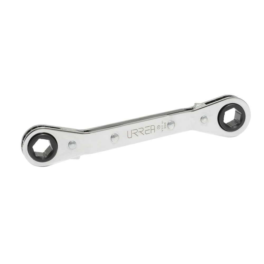 Llave de estrías pulido espejo acodada de matraca métrica, 6 puntas, 13 x 14 mm Urrea