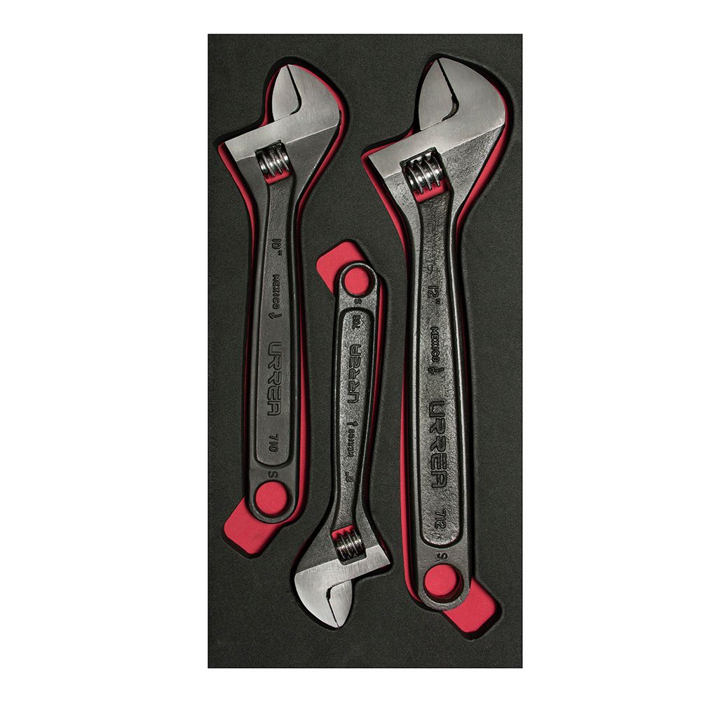 Juego de llaves ajustables fosfatizadas, 3 piezas Urrea
