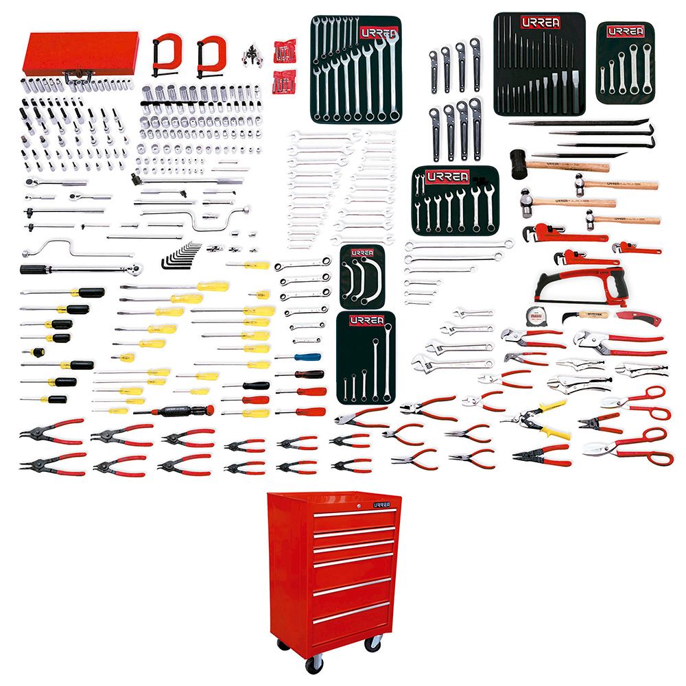Juego maestro industrial combinado 397 piezas, con gabinete EX27M6 Urrea