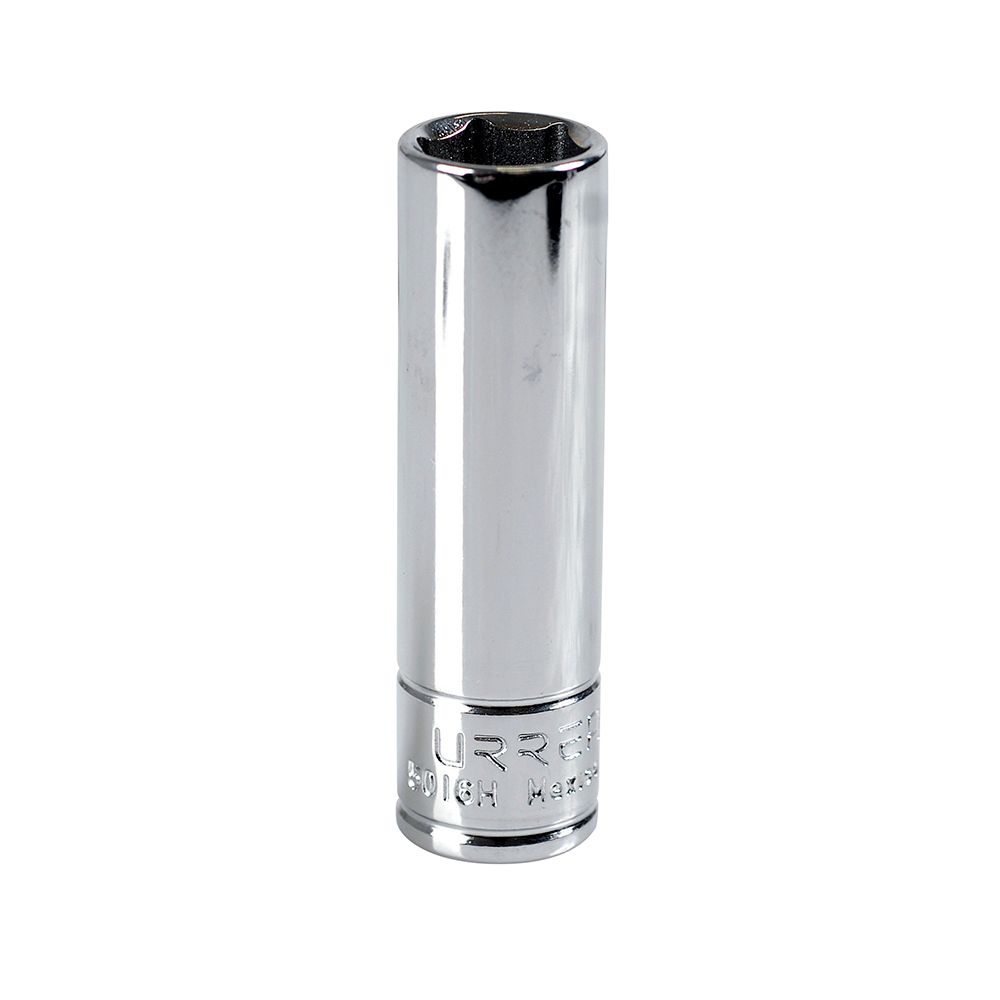 Dado largo cuadro de 3/8", 6 puntas, en pulgadas, 1/2" Urrea