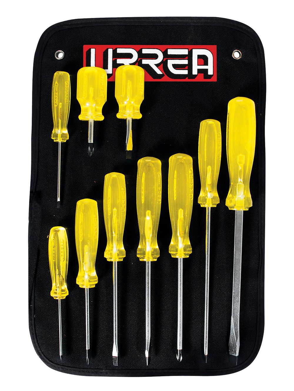 Juego de destornilladores con mango ámbar combinados, 10 piezas Urrea