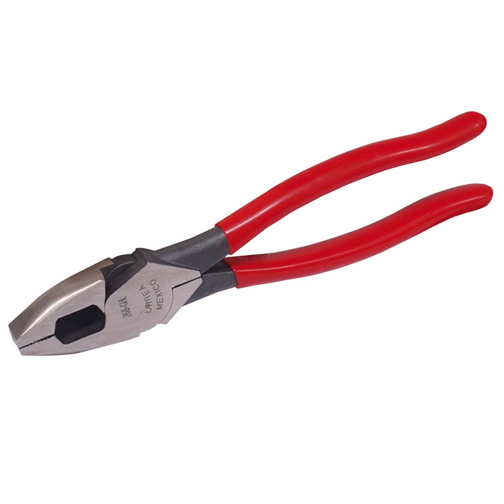 Pinza para electricista con mango rubber grip de 8-1/2" alta palanca Urrea