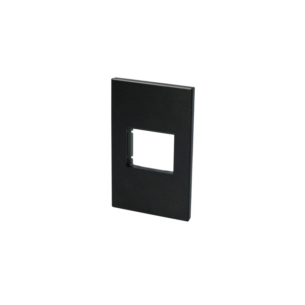 Placa 1 módulo 1/2, línea Premium, color negro Surtek
