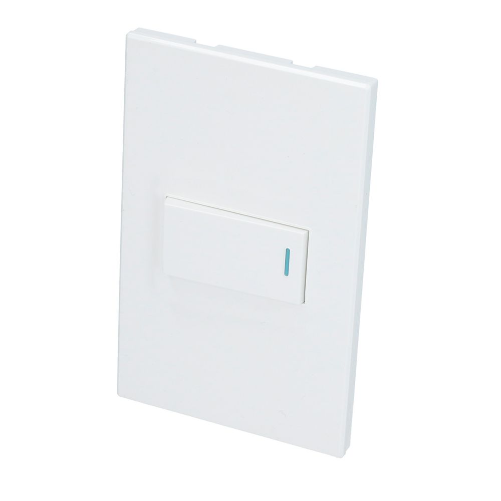 Placa 1 Interruptor 1/3, línea Premium, color blanco Surtek