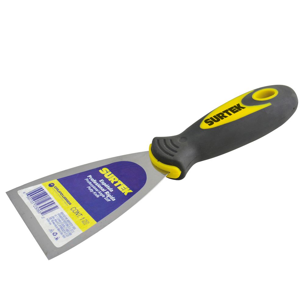 Espátula flexible de acero de alto carbón con mango bimaterial 6" Surtek