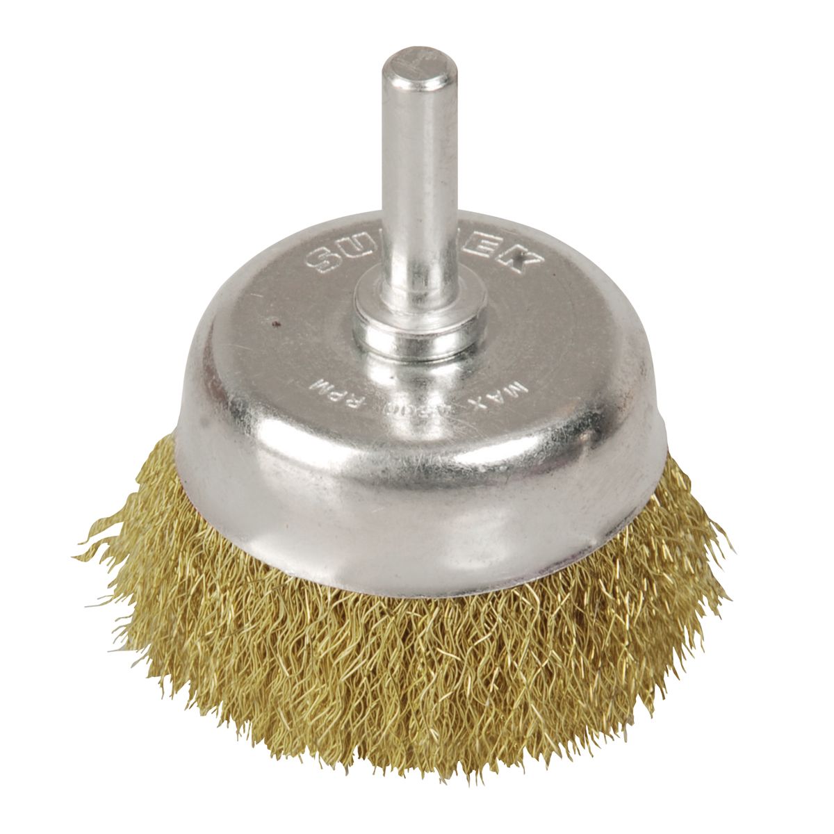 Carda copa ondulada alambre fino 2-3/4" x 0.17 mm con zanco 1/4" Surtek