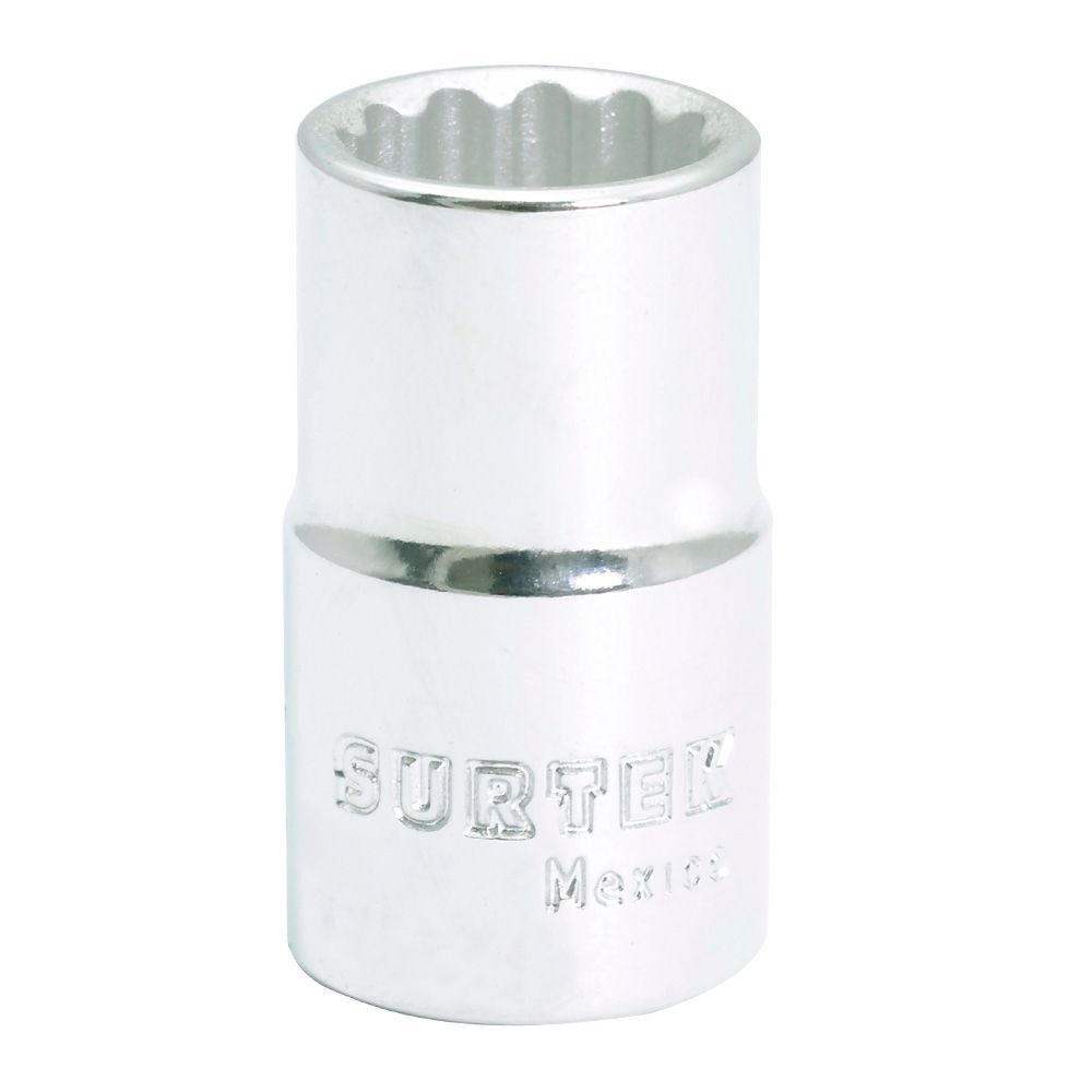 Dado en pulgadas cuadro de 1/2", 12 puntas, 3/8" Surtek