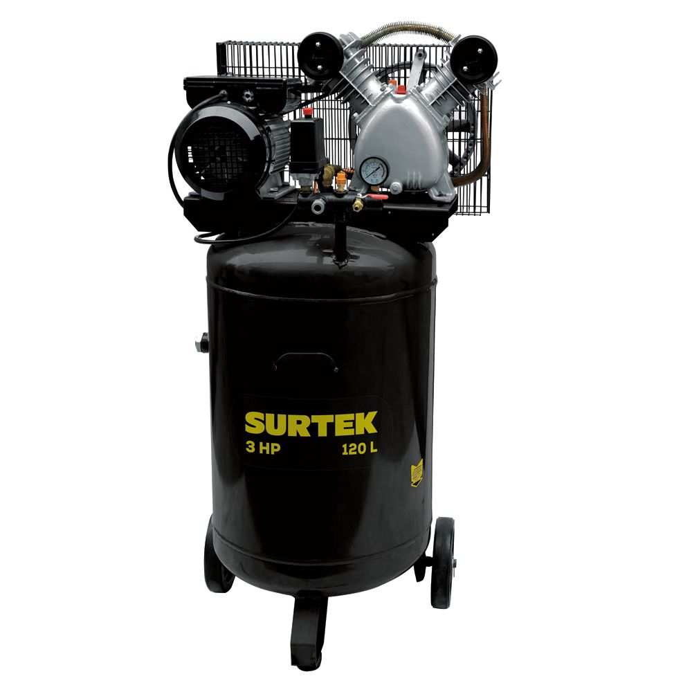 Compresor de aire eléctrico con transmisión de banda vertical 120 Lt 3 HP 127 V Surtek
