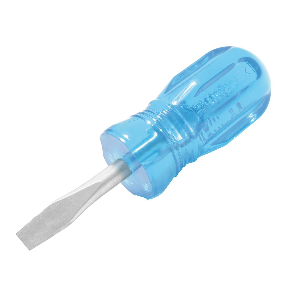 Destornillador con mango azul, punta plana tipo trompo 1/4" x 1-1/2" Surtek