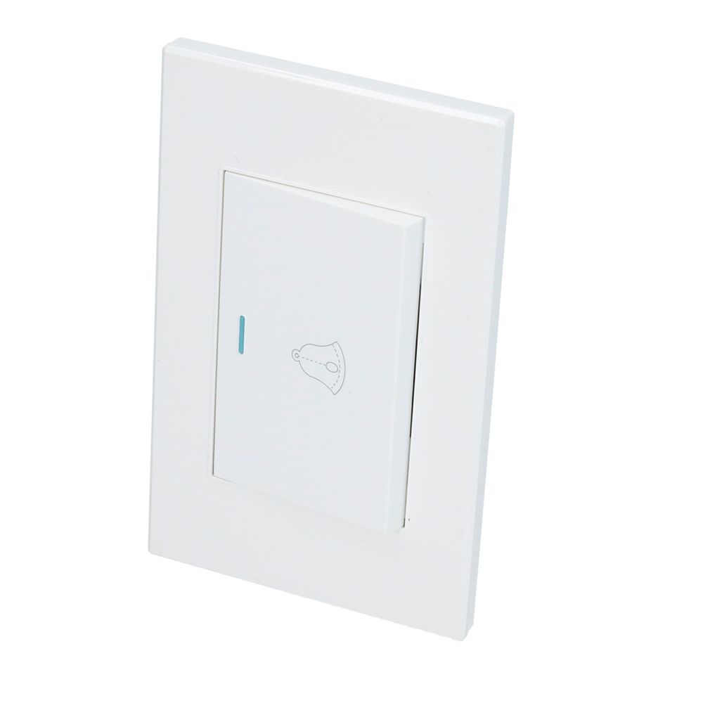 Placa para timbre 1/1, línea Premium, color blanco Surtek