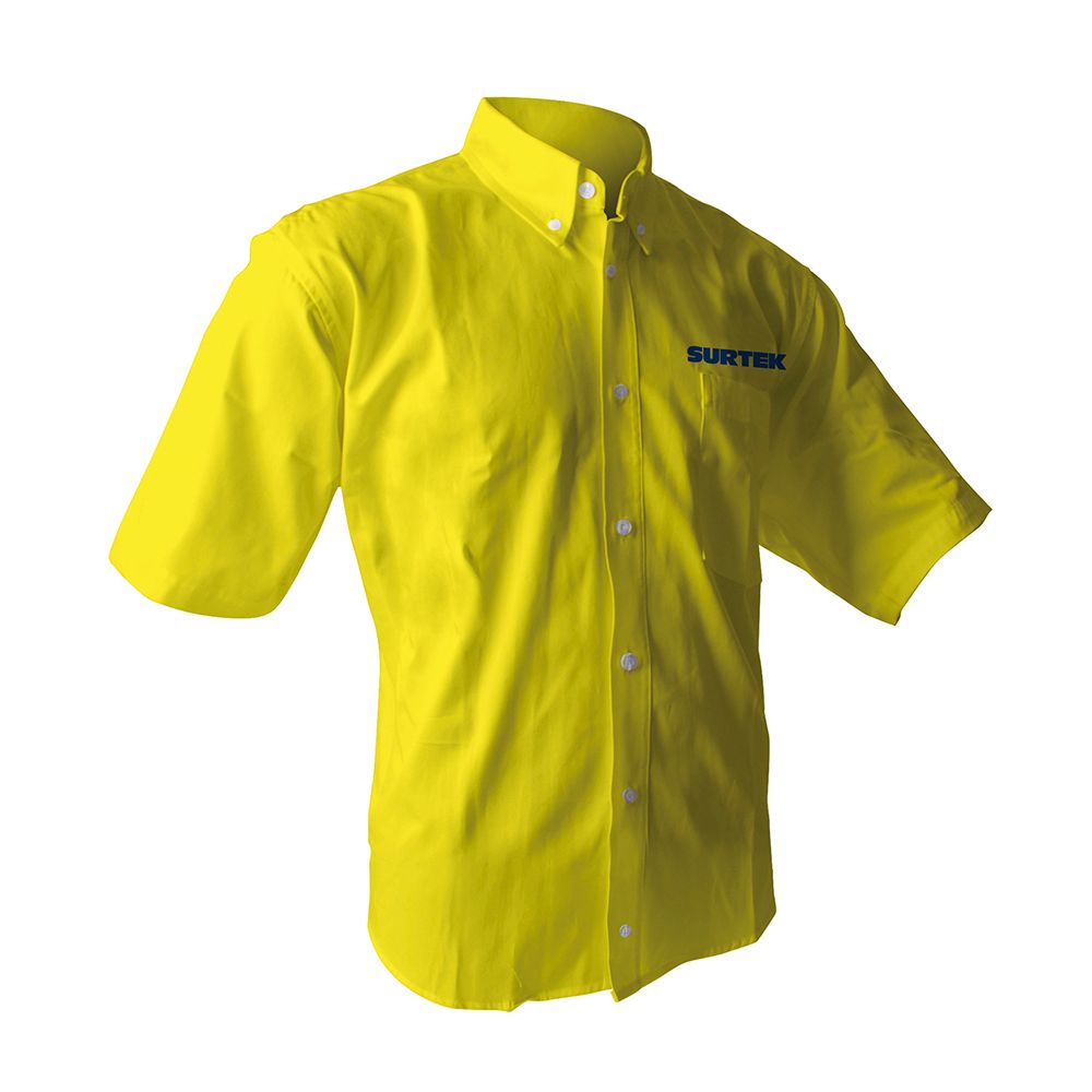 Camisa de manga corta para caballero, color amarillo talla CH Surtek