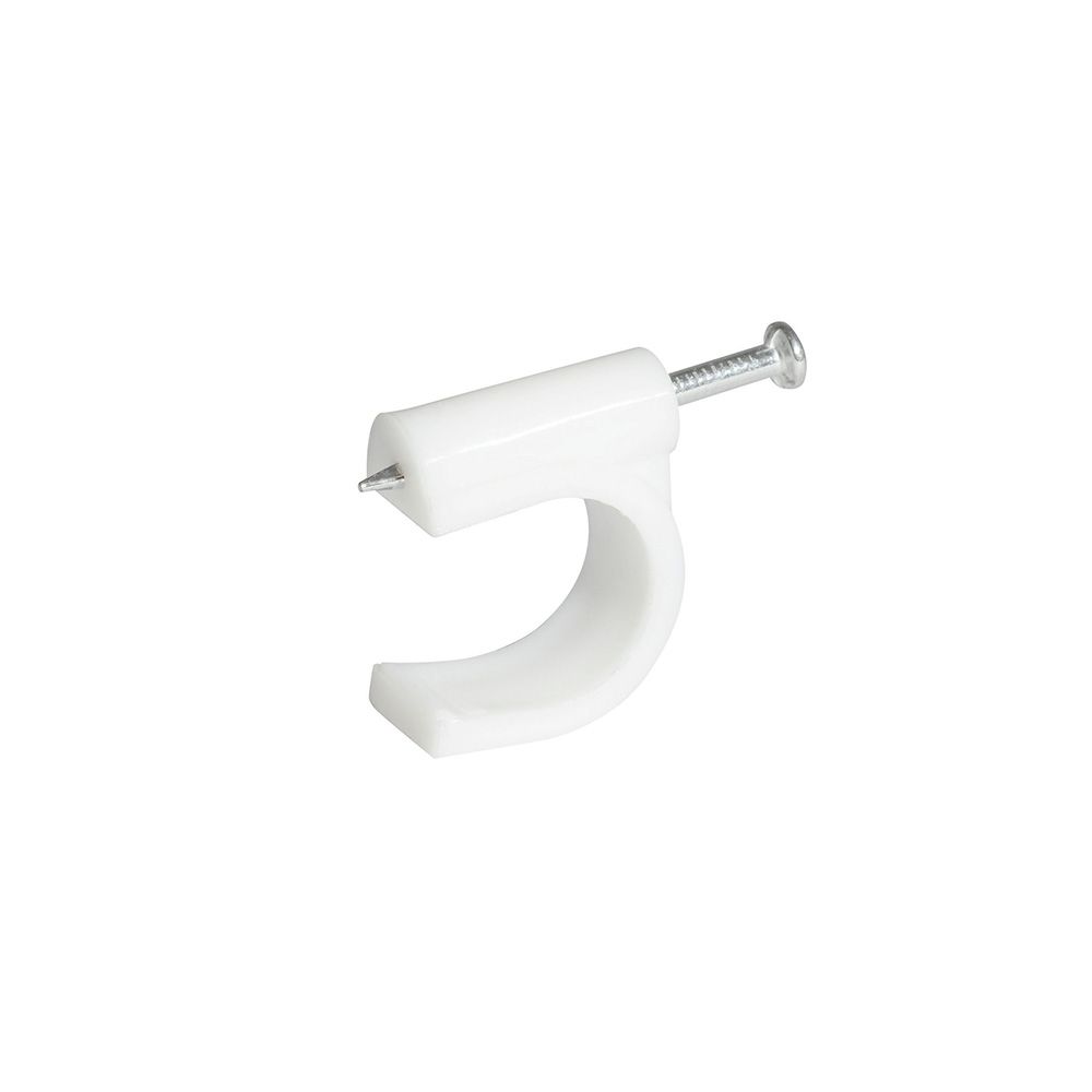 Grapa para cable coaxial 5 mm, color blanco, 20 piezas Surtek