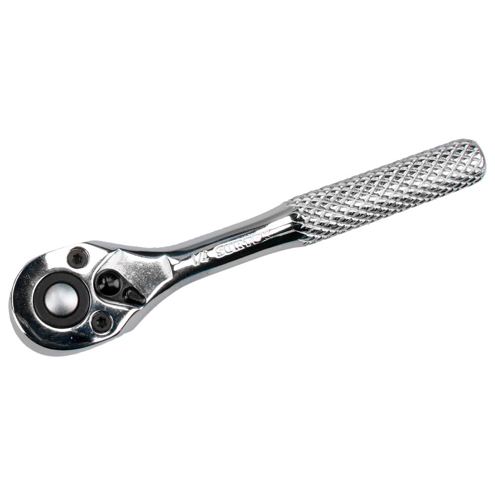 Matraca reversible para dado cuadro de 1/4", cabeza tipo pera, mango moleteado Surtek
