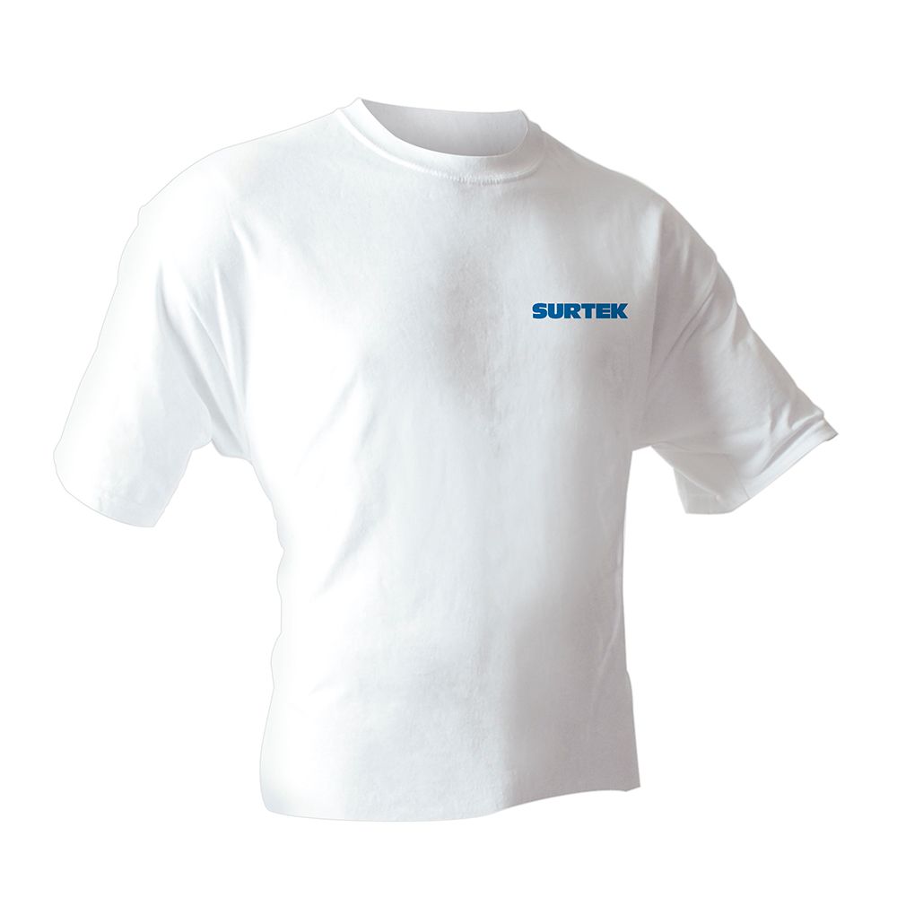 Playera cuello redondo color blanco talla G Surtek