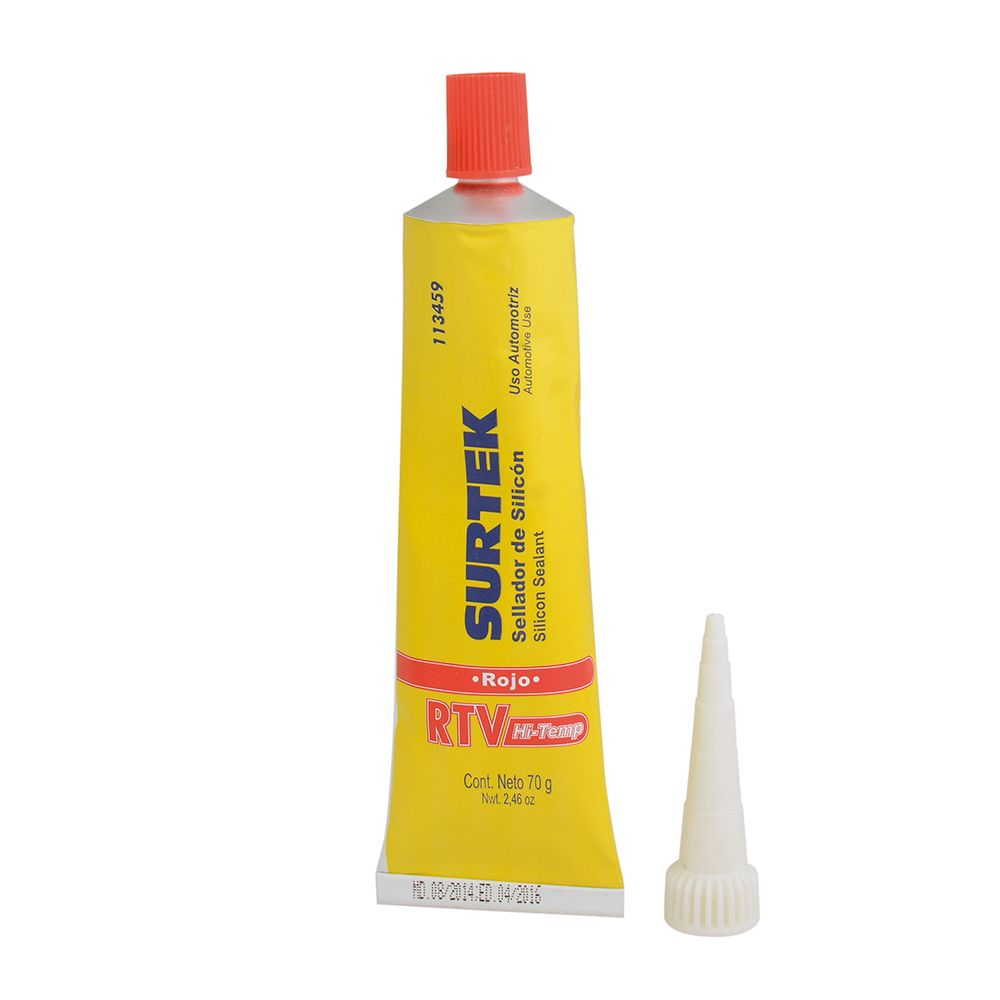 Silicón para alta temperatura, color rojo en tubo, 70 gr Surtek