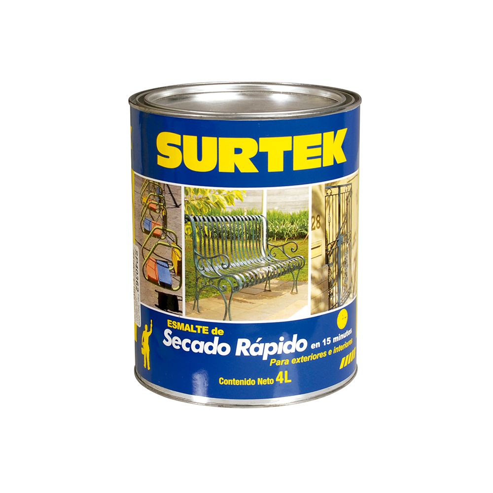 Esmalte de secado rápido 4 Lt color canario Surtek