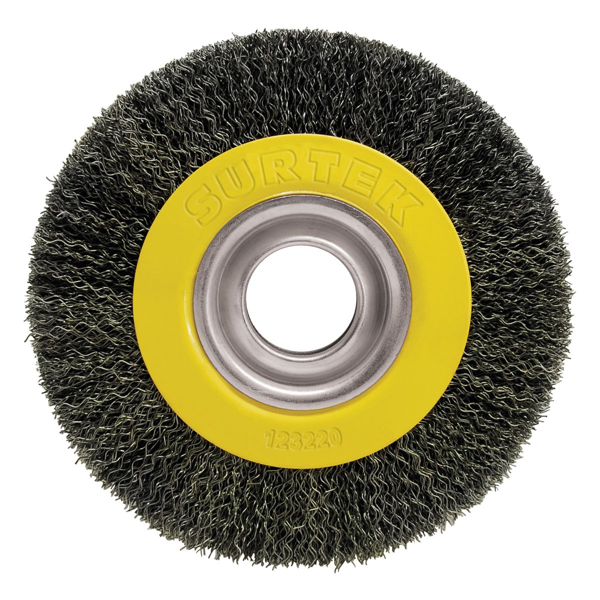 Carda copa ondulada alambre delgado para esmeril 6" x 13/16" con adaptadores Surtek