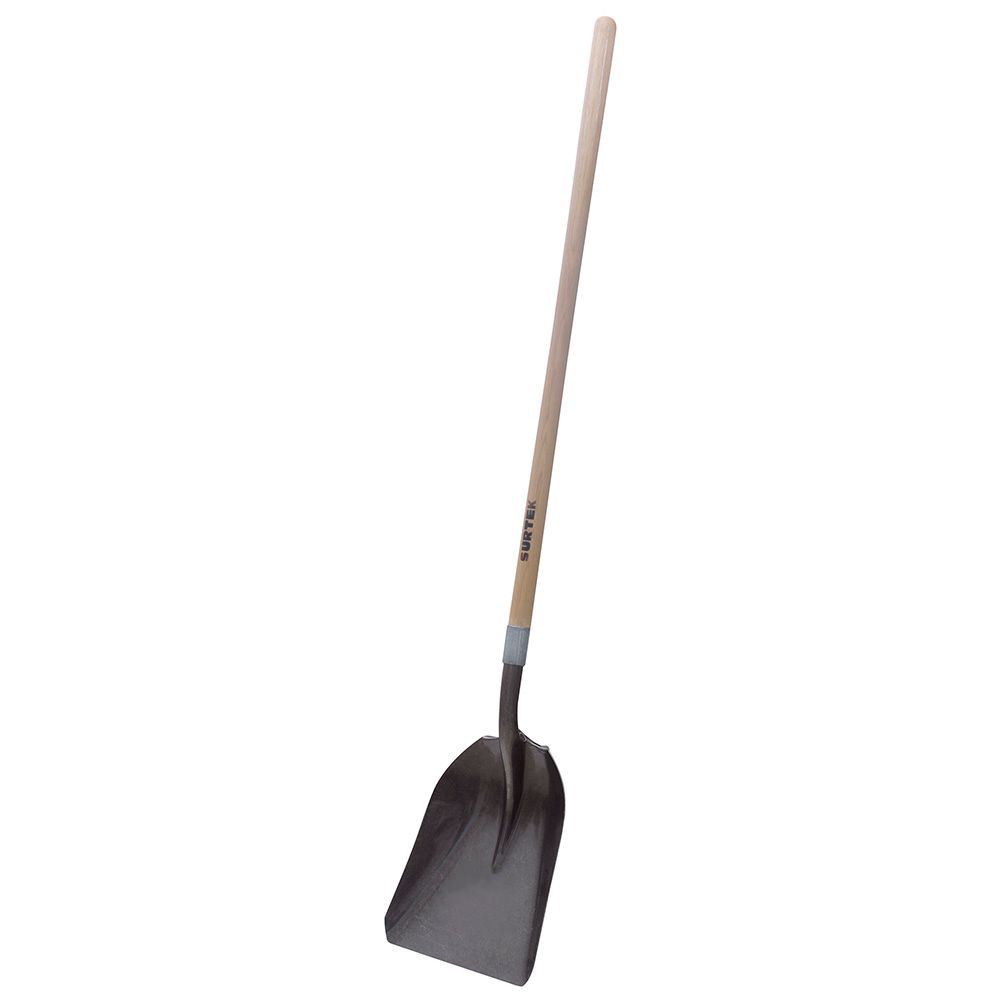 Pala con mango largo de madera con anillo crimpado, tipo carbonera Surtek