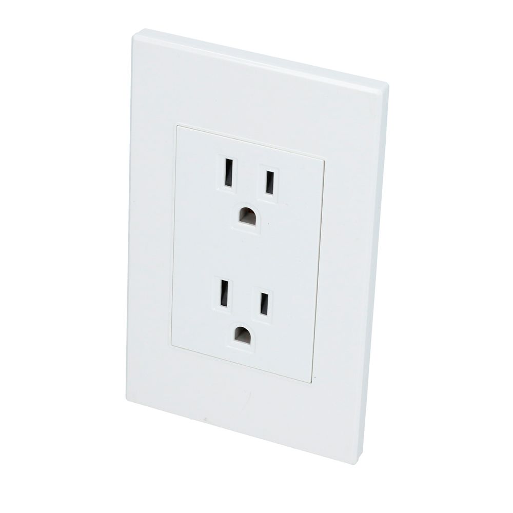Placa contacto dúplex, línea Premium, color blanco Surtek