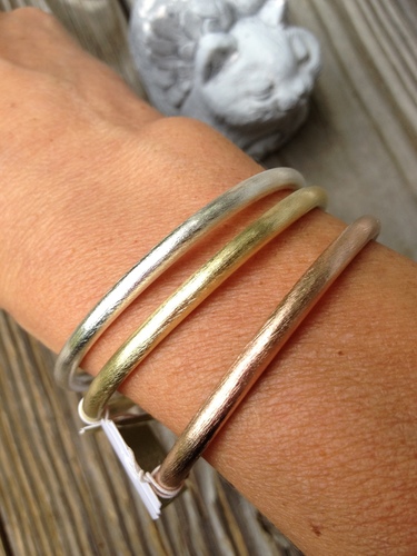 Sheila Fajl Julliet Thin Rounded Cuff, Finish: Brushed Silver