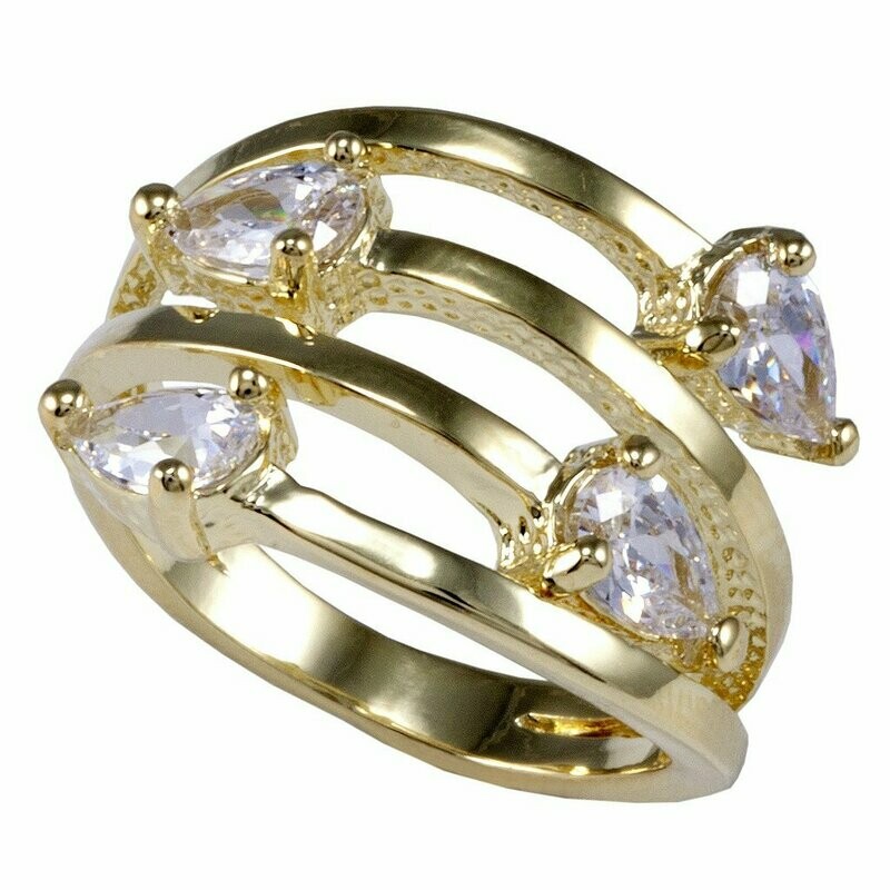 Sheila Fajl Wrapping Ring with 4 Triangle Stones