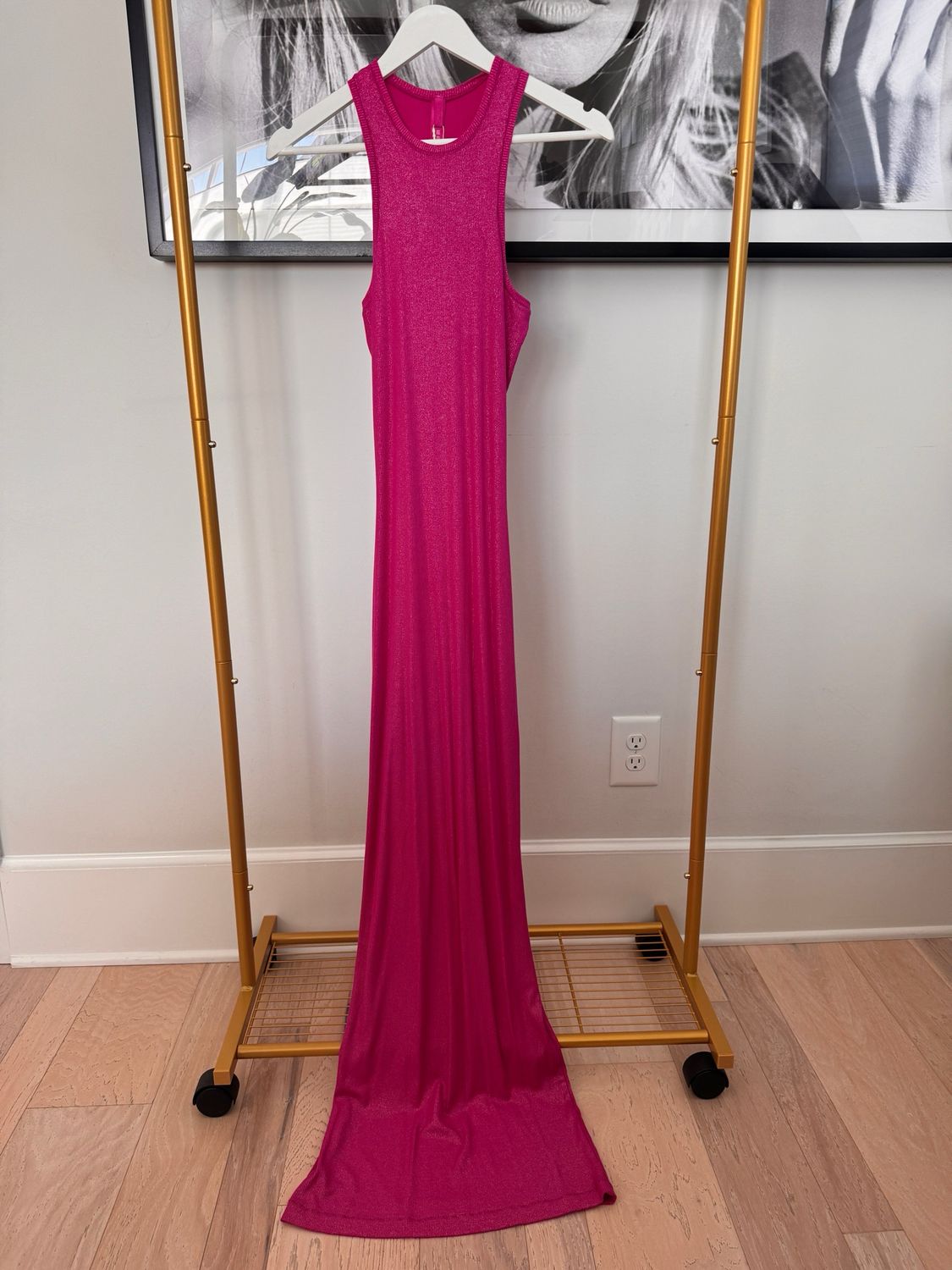 Skims Pink Sleeveless Maxi Dress, Size Small