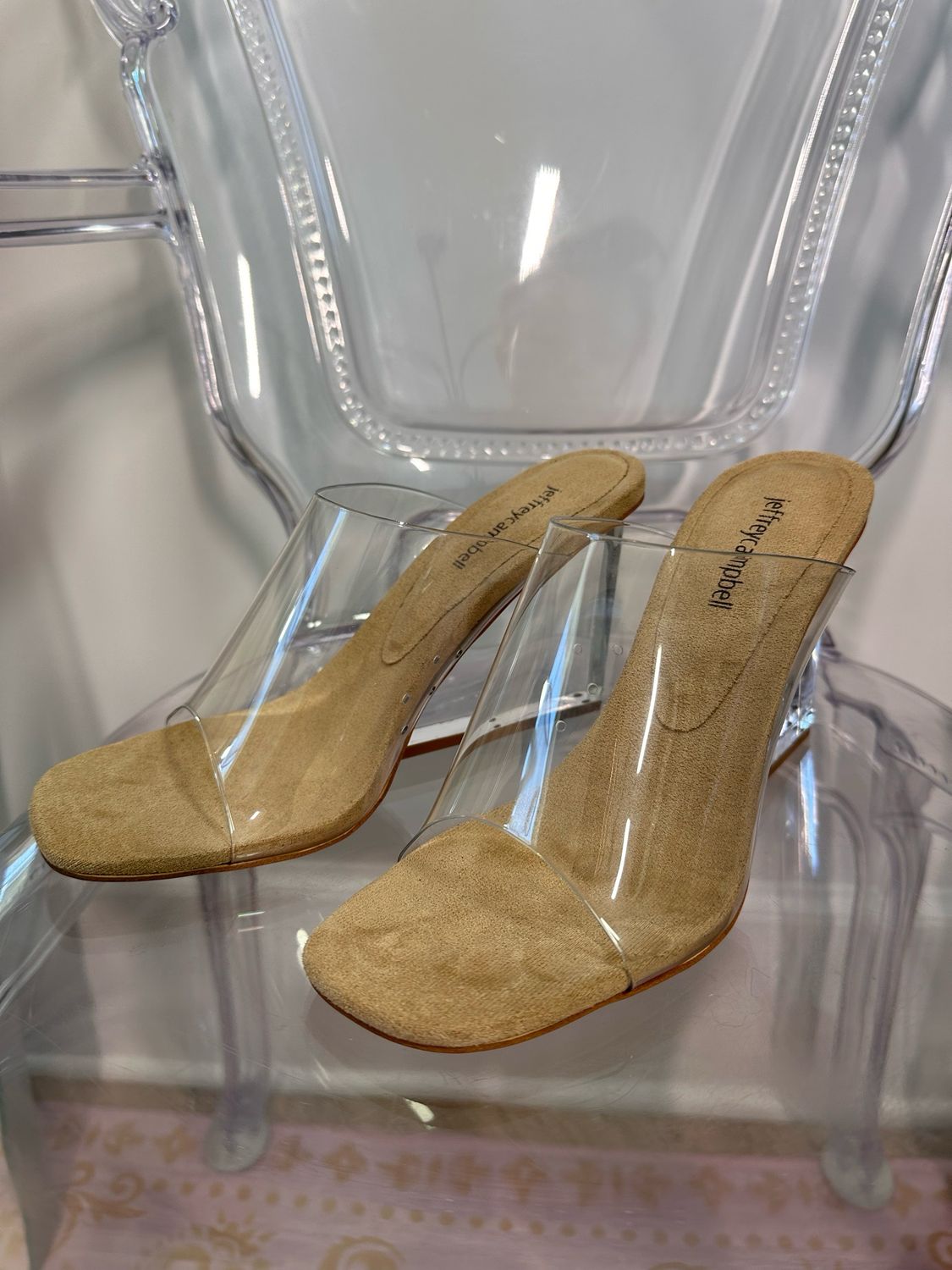 Jeffrey Campbell Clear/Nude Heels, Women’s US8