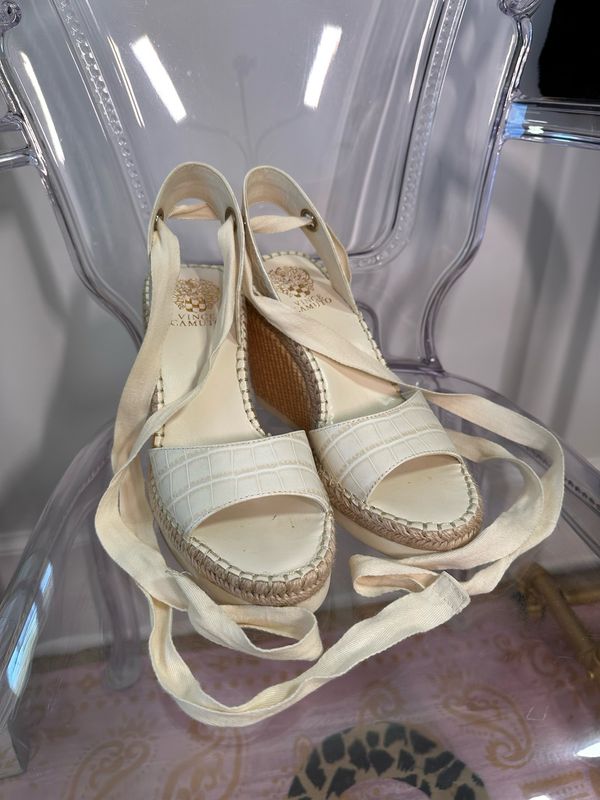 Castańer Chiara Wedge Sandals, Ivory, Size Women’s US8