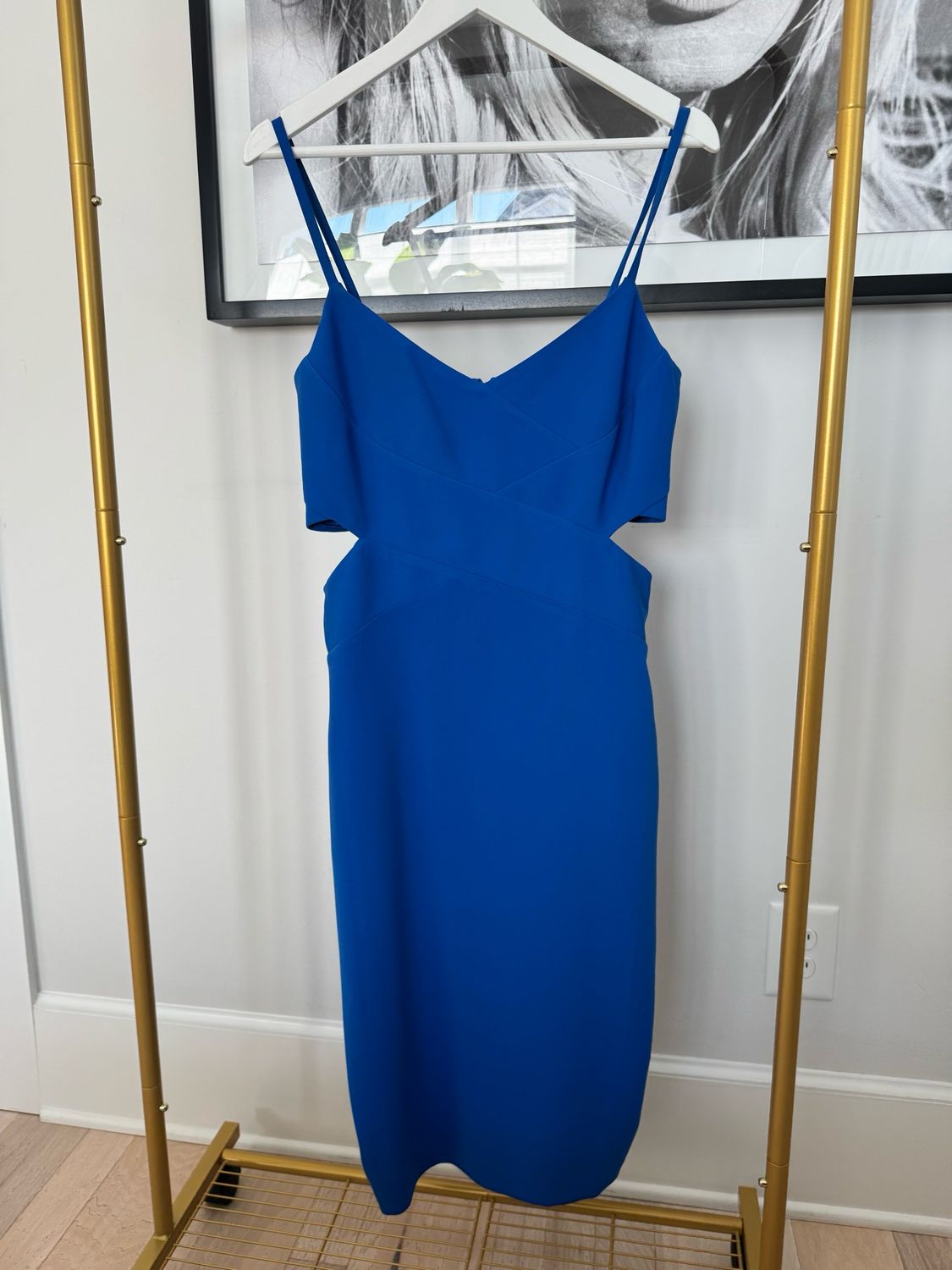 LAUNDRY By Shelli Segal Blue Dress With Side Cutouts, Size 8