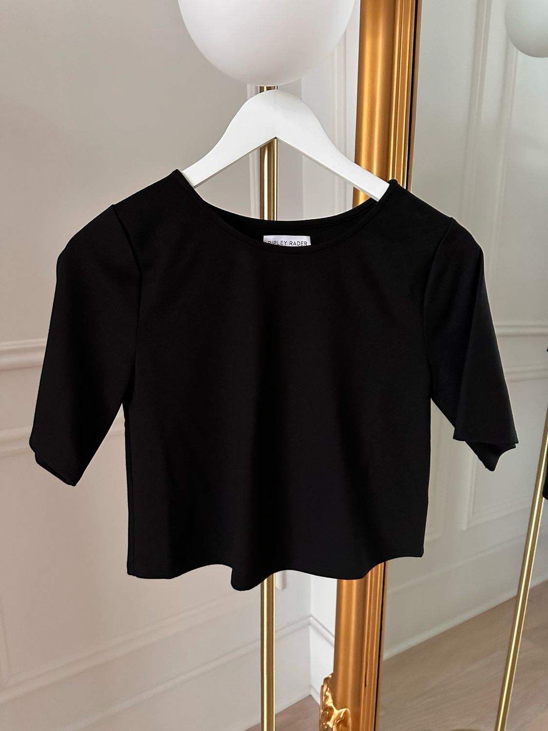 Ripley Rader Cropped Black T-shirt, Size 2