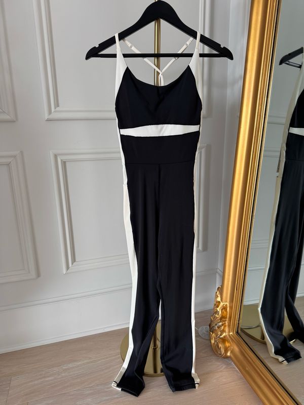 CALLA Black&amp;White Workout Jumpsuit, Size Medium