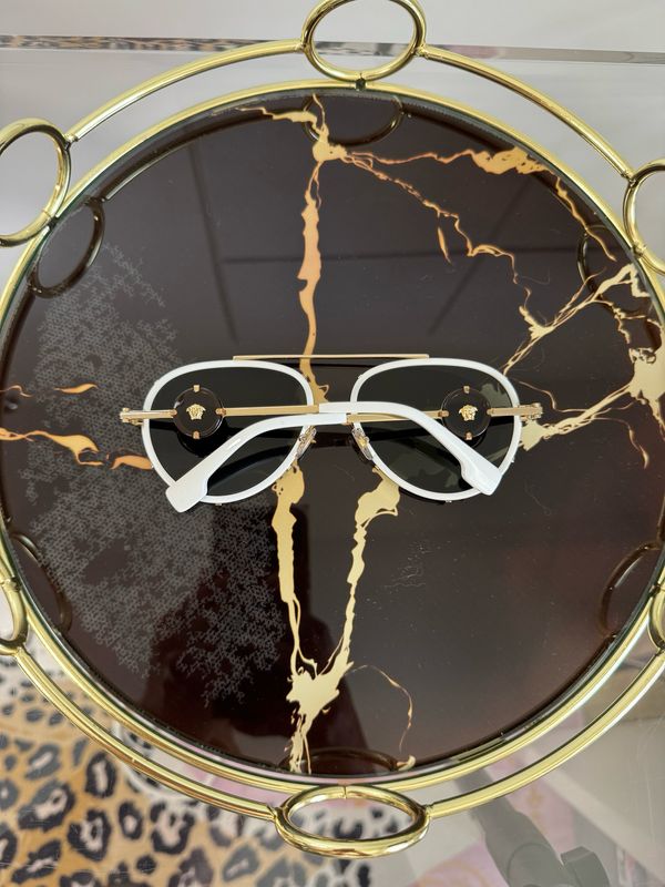 Versace Medusa Aviator Style White/Gold Sunglasses
