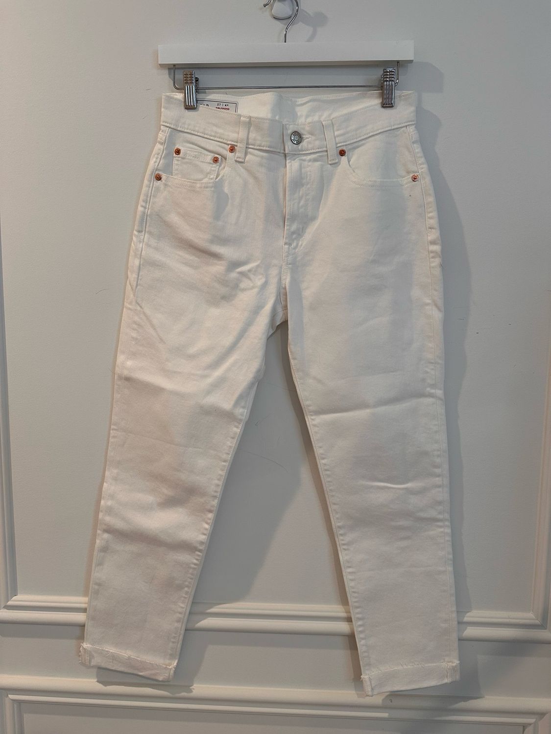 GAP White Mid Rise Jeans Bundle, 2 Different Styles, Both Size 27/4