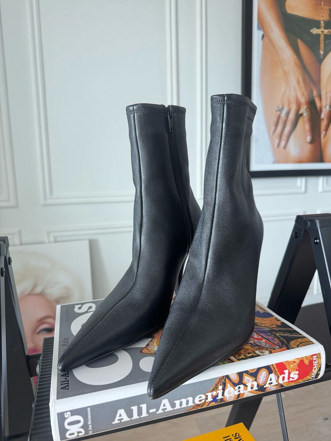 Alexander Wang Pointed Black Ankle Boots, Size Women’s US8