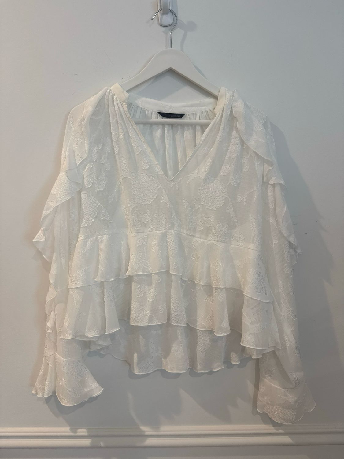 Zara White Blouse, Size Small