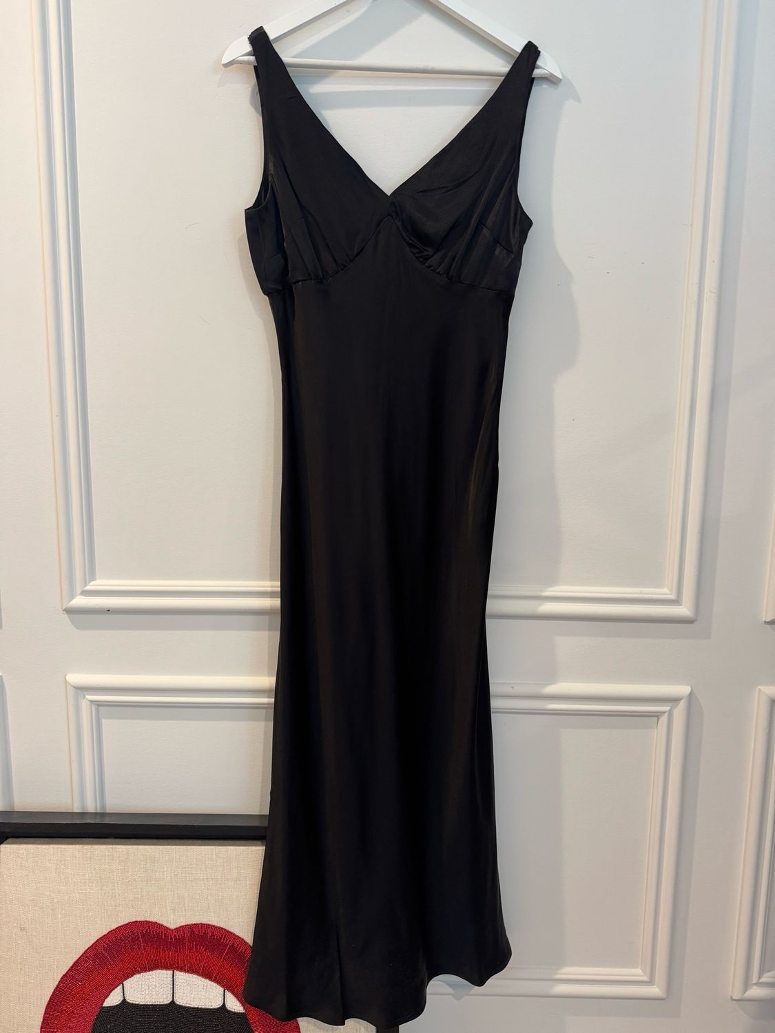 LOFT Satin Black Dress, Size 4
