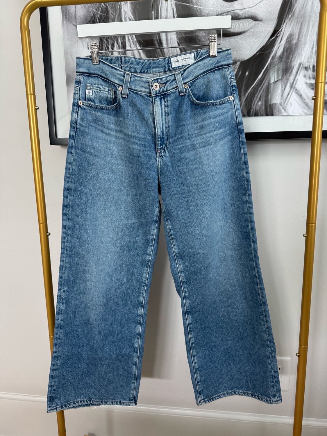 AG Saige Wide Leg Crop Jeans, Size 26