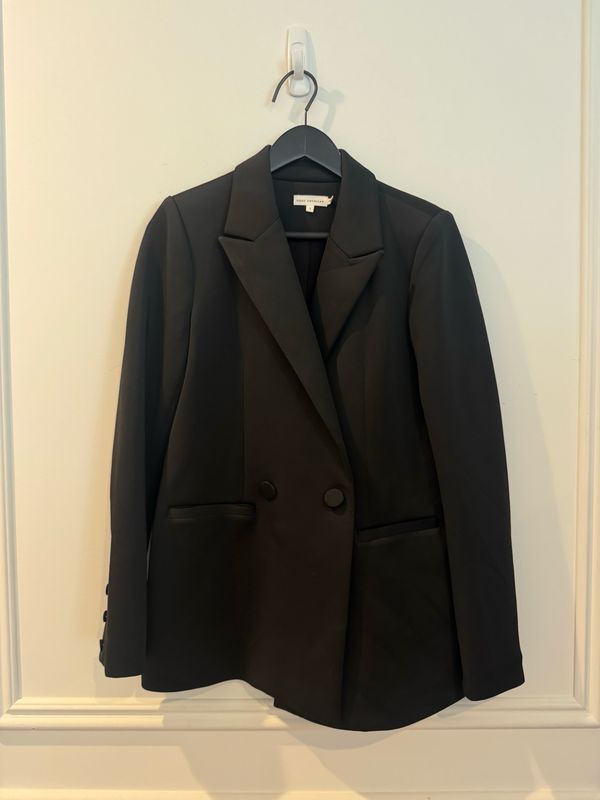 Good American Scuba Material Blazer, Black, Size 1